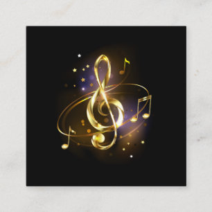 Carte D'accompagnement Musique de clé de sol en or