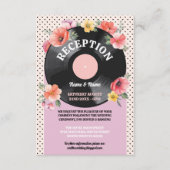 Carte D'accompagnement Musique de réception de mariage Disque Fleurs de m (Devant)