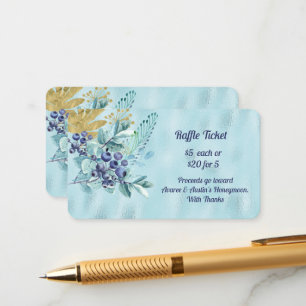 Carte D'accompagnement Myrtilles et feuilles d'or sur un fond en papier d