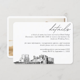Carte D'accompagnement Myrtle Beach Wedding Hotel Détails du bloc de cham