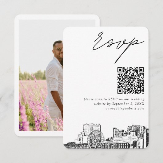 Carte D'accompagnement Myrtle Beach Wedding RSVP QR Code Petit (Devant / Derrière)