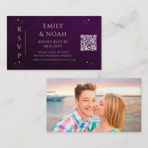 Carte D'accompagnement Mysc Arc-en-ciel Deep Plum Budget QR Code RSVP