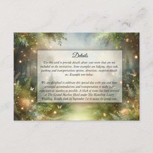 Carte D'accompagnement Mystic Forrest Meadow Magic becomes Prairie Magiqu (Devant)