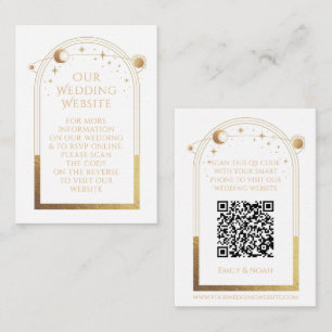 Carte D'accompagnement Mystic White Gold Mariage Site Web RSVP QR Code