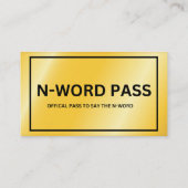 Carte D'accompagnement N-Word Pass (Dos)
