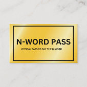 Carte D'accompagnement N-Word Pass (Devant)