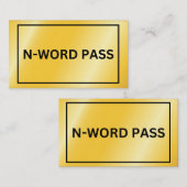 Carte D'accompagnement N-Word Pass (Devant / Derrière)