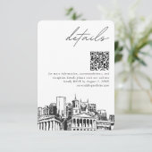 Carte D'accompagnement Nashville Détails du Mariage QR Code Petit (Debout devant)
