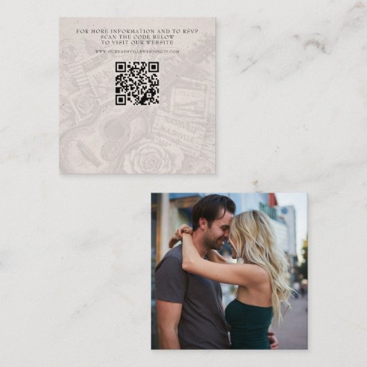 Carte D'accompagnement Nashville Passport Mariage QR (Devant / Derrière)