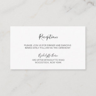 Carte D'accompagnement Natasha Calligraphie Noir Blanc Mariage Réception