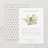 Carte D'accompagnement Native Banksia Aquarelle Florale Détails du Mariag (Devant / Derrière)