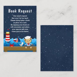 Carte D'accompagnement Nautical Boy Monkey Red et Navy Demande de livre