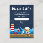 Carte D'accompagnement Nautical Boy Monkey Red et Navy Diaper Raffle (Devant)