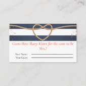 Carte D'accompagnement Nautical Devinez combien de baisers pour la Mme. (Devant)