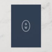 Carte D'accompagnement Nautical Navy Stripe Wedding Directions Card (Dos)