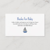 Carte D'accompagnement Nautical Sailboat Books Request Baby Shower (Devant)
