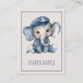 Carte D'accompagnement Nautique Blue Baby Elephant Diaper Raffle (Devant)
