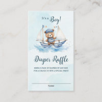 Nautique Cute Teddy Bear Bateau Baby Diaper Raffle