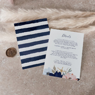 Carte D'accompagnement Nautique moderne Détails du Mariage floral