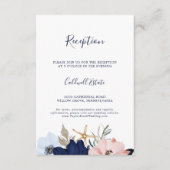 Carte D'accompagnement Nautique moderne | Réception De Mariage Florale (Devant)