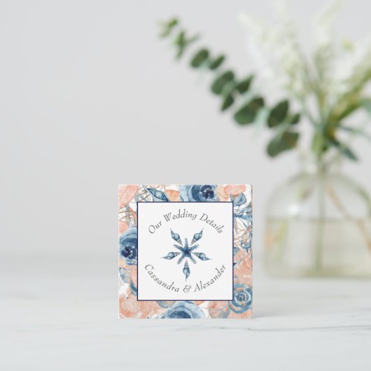 Carte D'accompagnement Nautique Plage Mariage Coquillages Starfish (Debout devant)