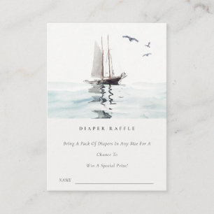 Carte D'accompagnement Nautique voile Yacht Diaper Baby shower Raffle