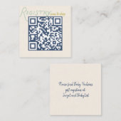 Carte D'accompagnement Navy and Mint Doodle Baby Registry QR Code (Devant / Derrière)