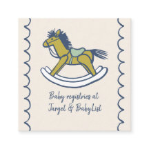Navy and Mint Doodle Rocking Horse Baby Registry