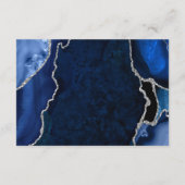 Carte D'accompagnement Navy and Silver Agate Wedding Reception (Dos)