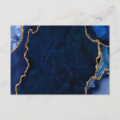 Carte D'accompagnement Navy Blue and Gold Agate Wedding Accommodations (Dos)