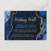 Carte D'accompagnement Navy Blue and Gold Agate Wedding Wishing Well (Devant)