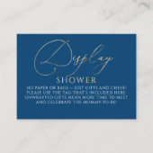 Carte D'accompagnement Navy Blue and Gold Baby Shower - Display Shower (Devant)