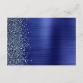 Carte D'accompagnement Navy Blue Brushed Metal Wedding Details  (Dos)