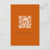 Carte D'accompagnement Navy Blue Burnt Orange QR Code Détails du Mariage (Dos)