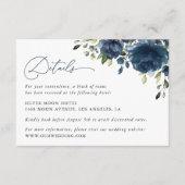Carte D'accompagnement Navy Blue Flowers, Greenery, Boho, Détails sur le  (Devant)
