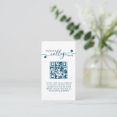 Carte D'accompagnement Navy Blue Heart Script QR Code College Fund Photo (Debout devant)