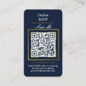 Carte D'accompagnement Navy Blue | Photo Online RSVP QR Code Wedding  (Devant)