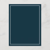 Carte D'accompagnement Navy Blue Simple Elegant Wedding Info Détails (Dos)
