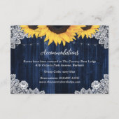 Carte D'accompagnement Navy Blue Sunflower Mariage Hôtel Hébergement (Devant)