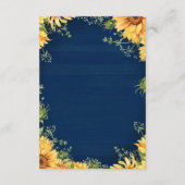 Carte D'accompagnement Navy Blue Sunflower Mason Jar Arch Wedding Details (Dos)