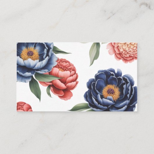 Carte D'accompagnement Navy & Burnt Orange Floral Save the Date (Dos)