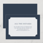 Carte D'accompagnement Navy Élégant Minimaliste (Devant / Derrière)