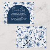 Carte D'accompagnement Navy et Dusty Blue Boy Floral Books Demande (Devant / Derrière)