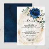 Carte D'accompagnement Navy Or Rose Champagne Ivoire Détails (Devant / Derrière)