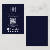 Carte D'accompagnement Navy QR | Trustpilot Business Thank You Link (Devant / Derrière)