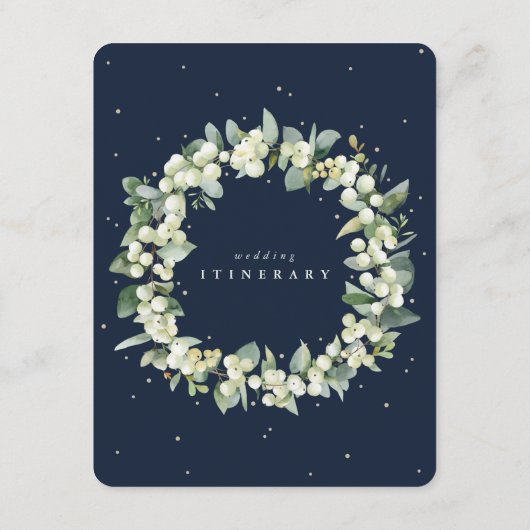 Carte D'accompagnement Navy Snowberry+Eucalyptus Garland Mariages Événeme (Dos)