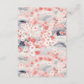 Carte D'accompagnement Navy Waves Sakura Blossom Modern Wedding Details (Dos)