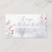 Carte D'accompagnement Neige d'hiver Recette pour que la mariée soit (Devant)