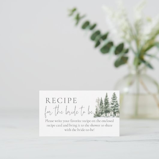 Carte D'accompagnement Neige en amour Douche Recette pour la mariée à êtr (Debout devant)