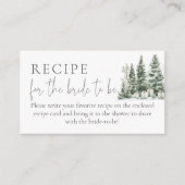 Carte D'accompagnement Neige en amour Douche Recette pour la mariée à êtr (Devant)